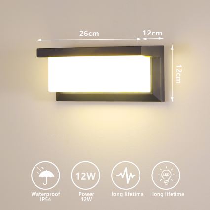 Brilagi - LED Outdoor wall light BRICKY LED/12W/230V anthracite IP54