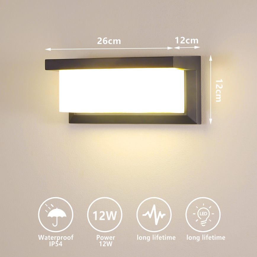 Brilagi - LED Outdoor wall light BRICKY LED/12W/230V anthracite IP54