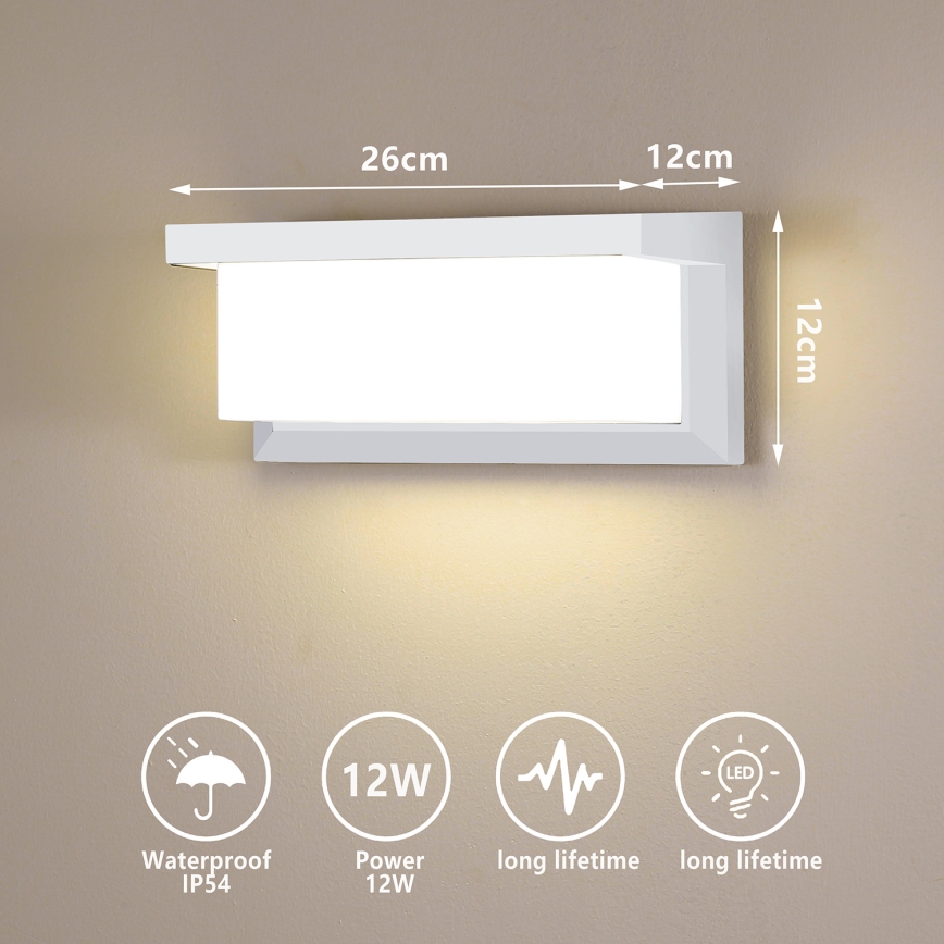 Brilagi - LED Outdoor wall light BRICKY LED/12W/230V white IP54