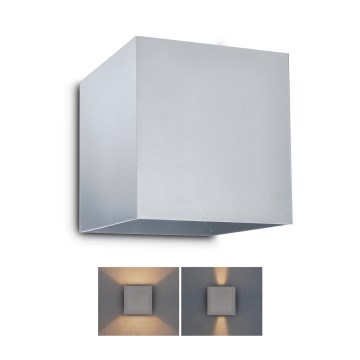 Brilagi - LED Outdoor wall light CUBE LED/6W/230V grey IP54