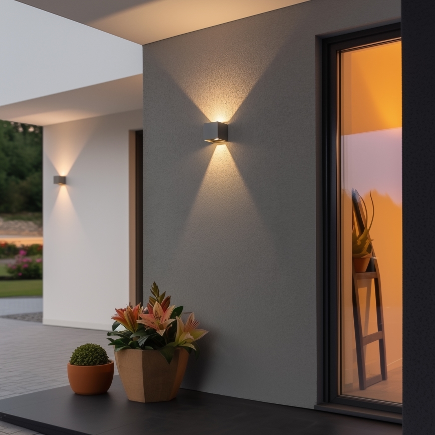 Brilagi - LED Outdoor wall light CUBE LED/6W/230V grey IP54