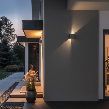 Brilagi - LED Outdoor wall light CUBE LED/6W/230V grey IP54