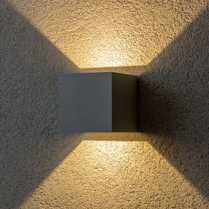 Brilagi - LED Outdoor wall light CUBE LED/6W/230V grey IP54
