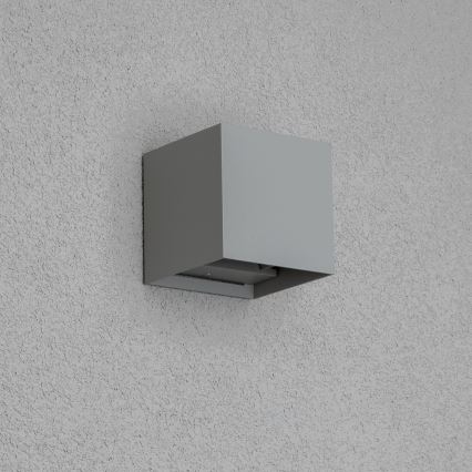 Brilagi - LED Outdoor wall light CUBE LED/6W/230V grey IP54