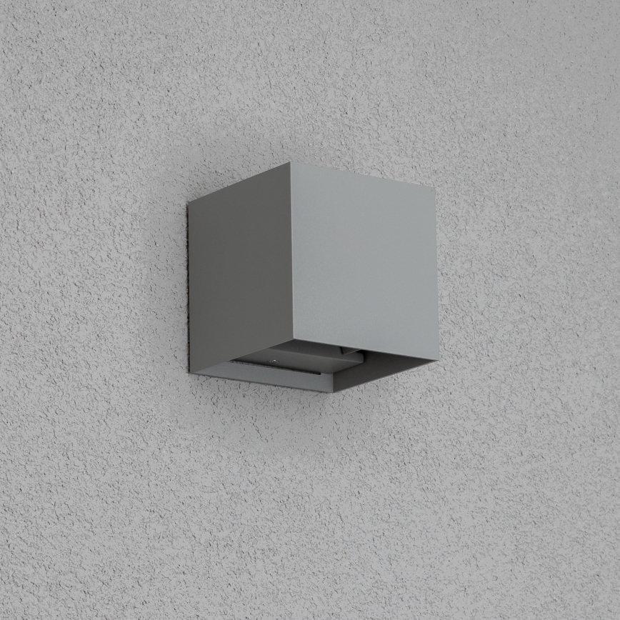 Brilagi - LED Outdoor wall light CUBE LED/6W/230V grey IP54