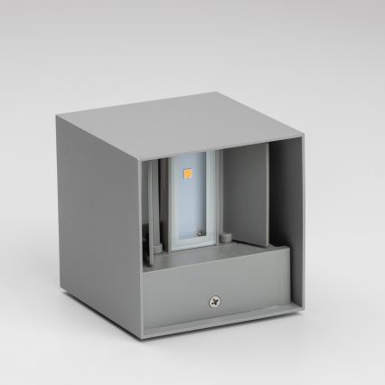 Brilagi - LED Outdoor wall light CUBE LED/6W/230V grey IP54