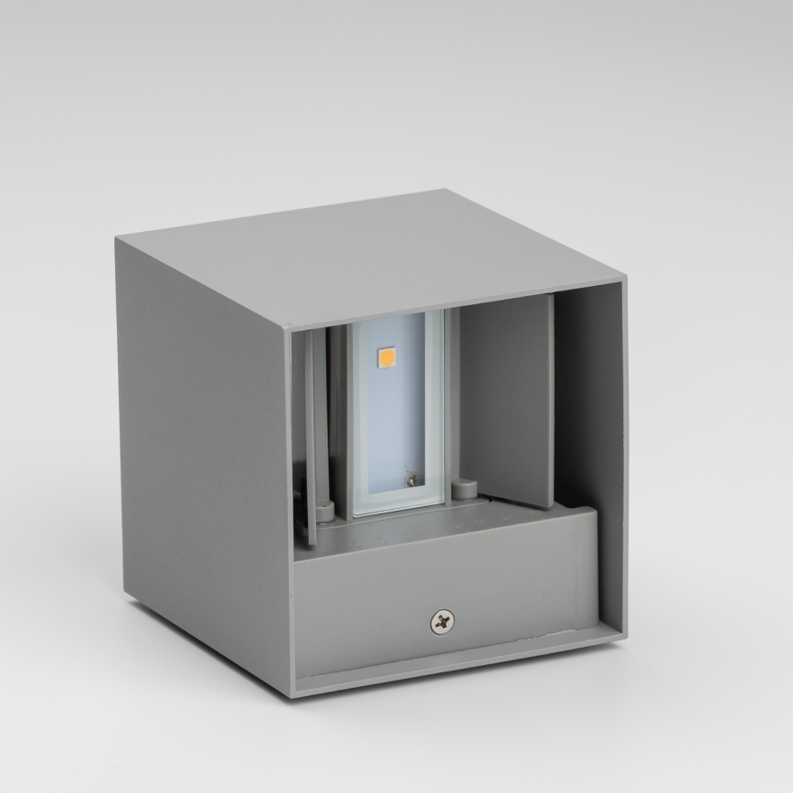 Brilagi - LED Outdoor wall light CUBE LED/6W/230V grey IP54