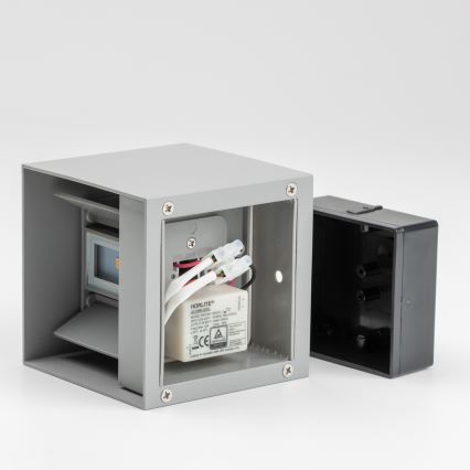 Brilagi - LED Outdoor wall light CUBE LED/6W/230V grey IP54