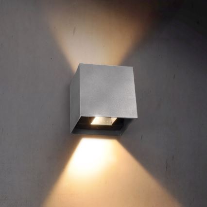 Brilagi - LED Outdoor wall light CUBE LED/6W/230V grey IP54