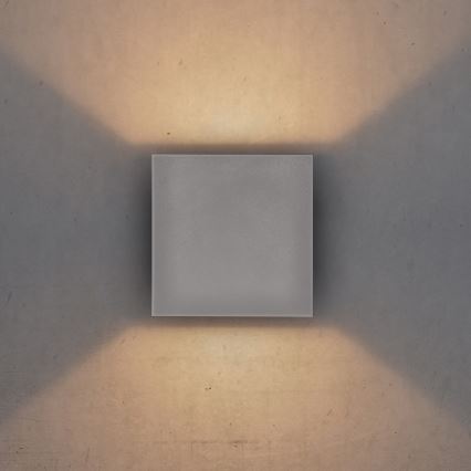 Brilagi - LED Outdoor wall light CUBE LED/6W/230V grey IP54