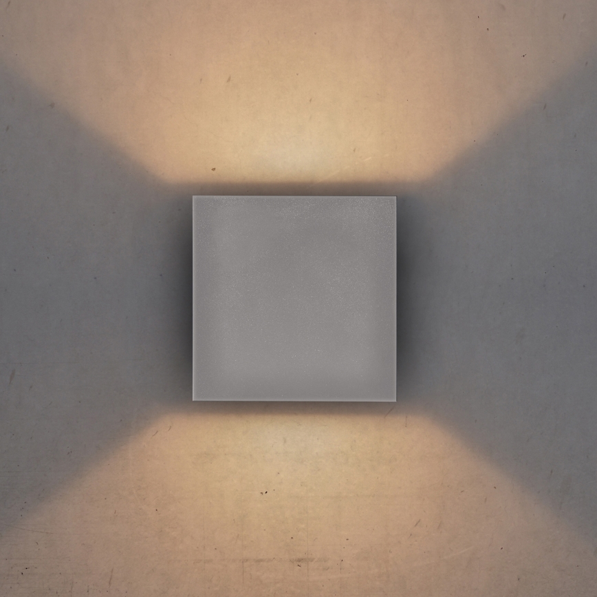 Brilagi - LED Outdoor wall light CUBE LED/6W/230V grey IP54
