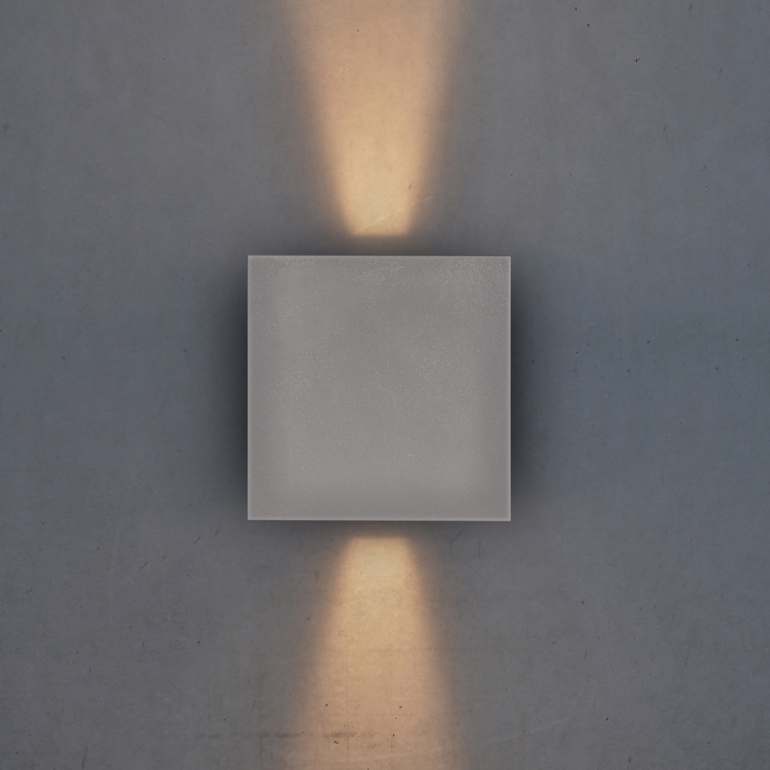 Brilagi - LED Outdoor wall light CUBE LED/6W/230V grey IP54