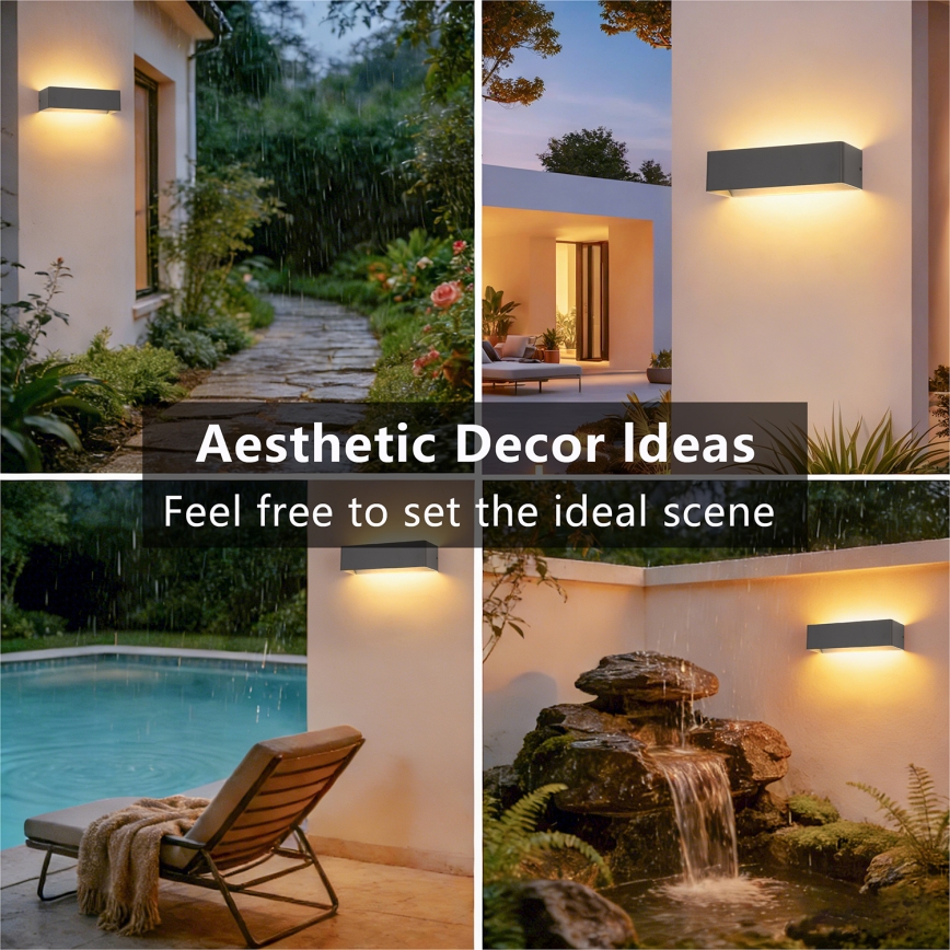 Brilagi - LED Outdoor Wall Light DONNANI LED/12W/230V 30 cm anthracite IP44