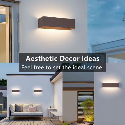 Brilagi - LED Outdoor Wall Light DONNANI LED/12W/230V 30 cm Brown IP44