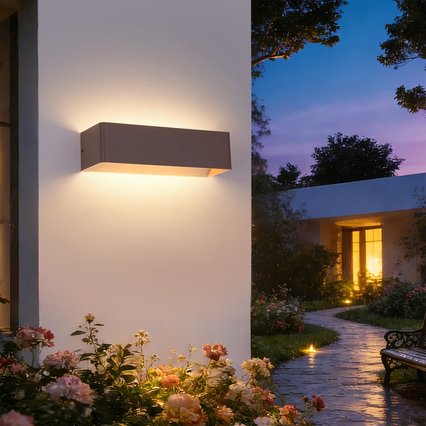 Brilagi - LED Outdoor Wall Light DONNANI LED/12W/230V 30 cm Brown IP44