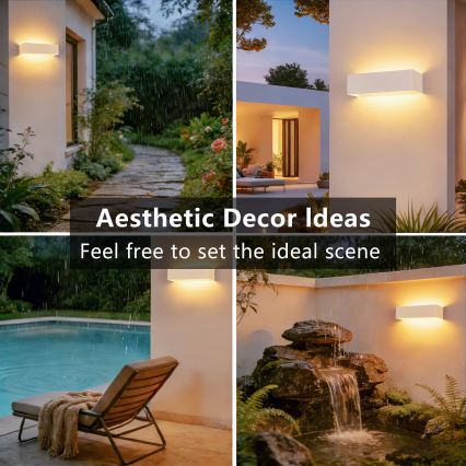 Brilagi - LED Outdoor Wall Light DONNANI LED/12W/230V 30 cm White IP44