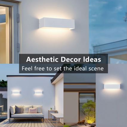 Brilagi - LED Outdoor Wall Light DONNANI LED/12W/230V 30 cm White IP44