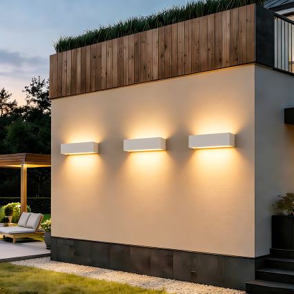 Brilagi - LED Outdoor Wall Light DONNANI LED/12W/230V 30 cm White IP44