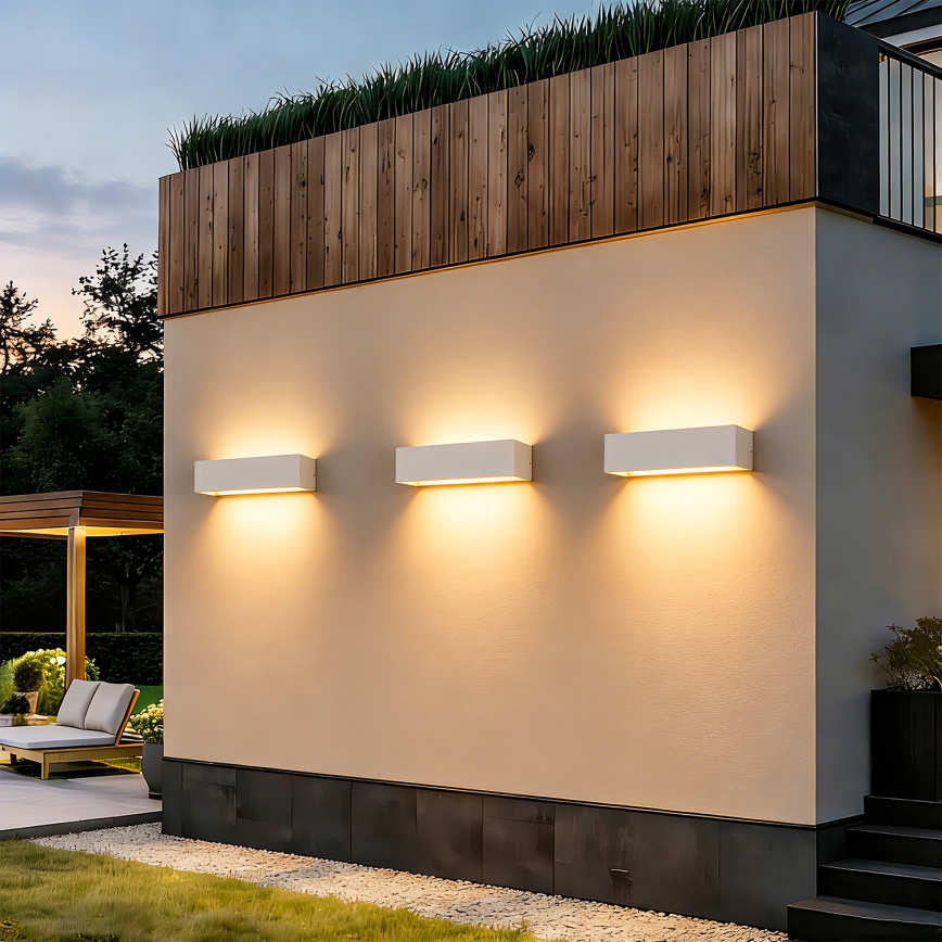 Brilagi - LED Outdoor Wall Light DONNANI LED/12W/230V 30 cm White IP44