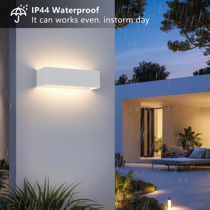 Brilagi - LED Outdoor Wall Light DONNANI LED/12W/230V 30 cm White IP44
