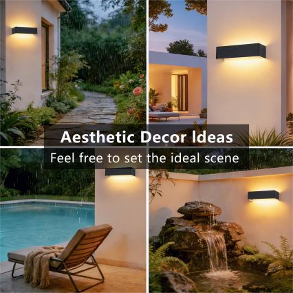 Brilagi - LED Outdoor Wall Light DONNANI LED/12W/230V Black IP44