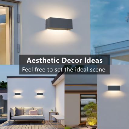 Brilagi - LED Outdoor Wall Light DONNANI LED/7W/230V 20 cm Anthracite IP44