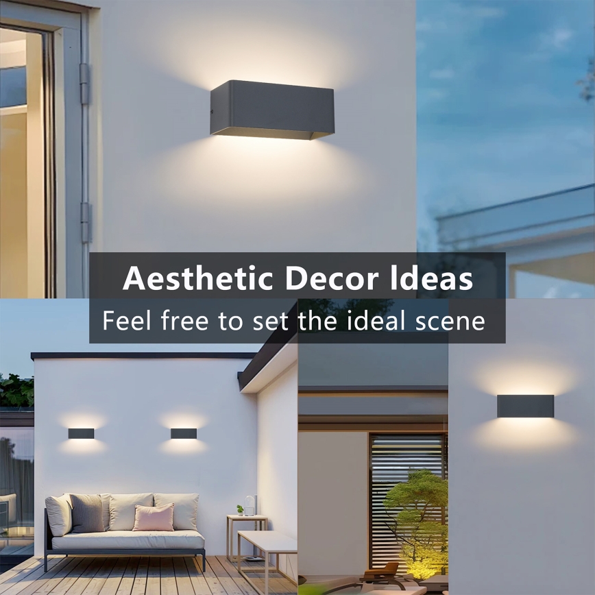 Brilagi - LED Outdoor Wall Light DONNANI LED/7W/230V 20 cm Anthracite IP44