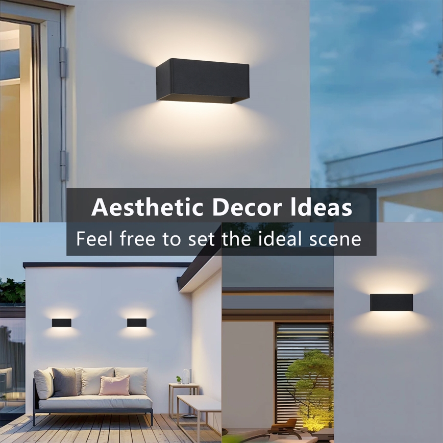 Brilagi - LED Outdoor Wall Light DONNANI LED/7W/230V 20 cm black IP44