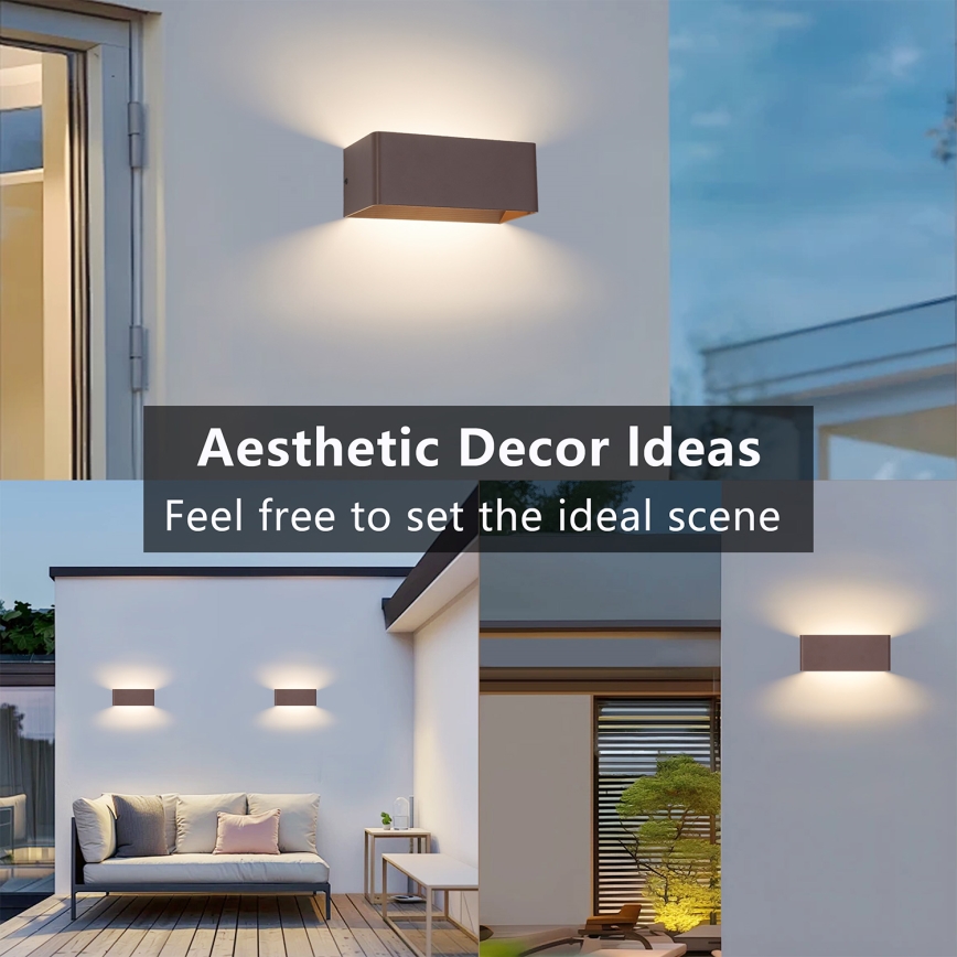 Brilagi - LED Outdoor Wall Light DONNANI LED/7W/230V 20 cm Brown IP44