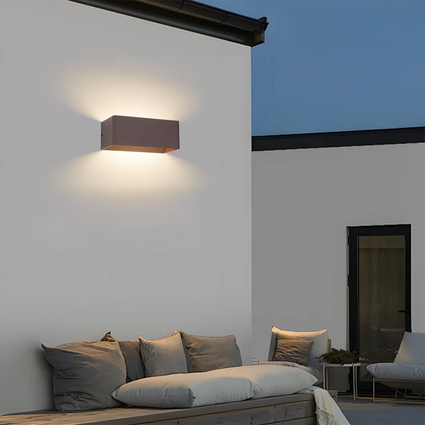 Brilagi - LED Outdoor Wall Light DONNANI LED/7W/230V 20 cm Brown IP44
