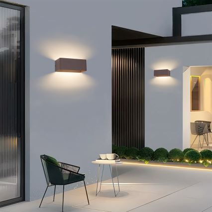 Brilagi - LED Outdoor Wall Light DONNANI LED/7W/230V 20 cm Brown IP44