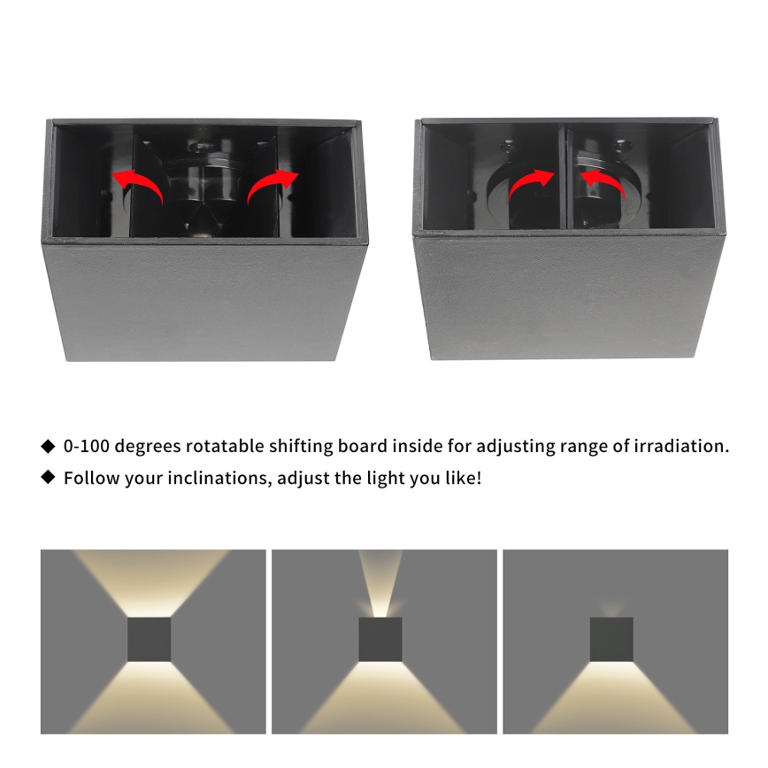 Brilagi - LED Outdoor Wall Light DOUBLERAY LED/4W/230V Anthracite IP65