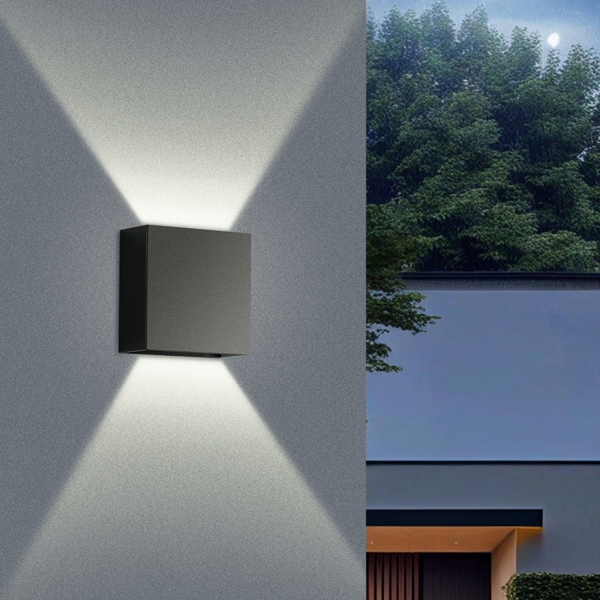 Brilagi - LED Outdoor Wall Light DOUBLERAY LED/4W/230V Black IP65