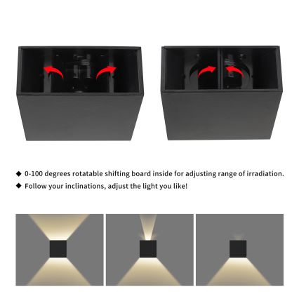 Brilagi - LED Outdoor Wall Light DOUBLERAY LED/4W/230V Black IP65