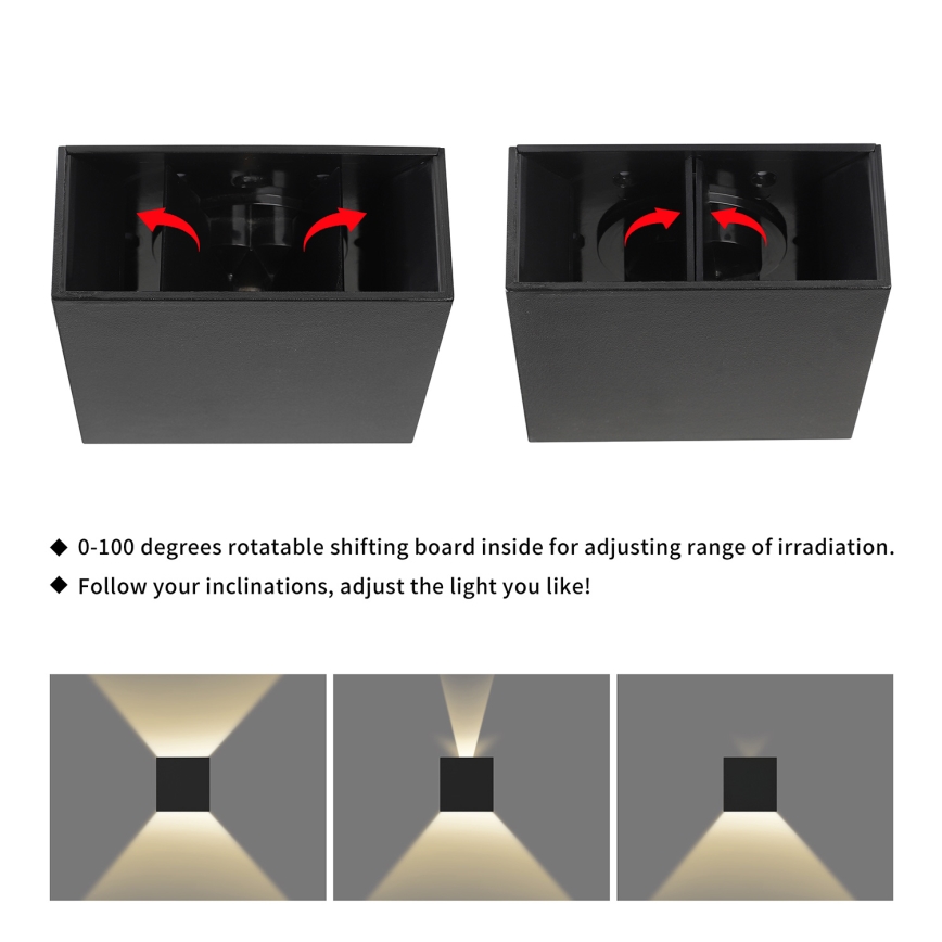Brilagi - LED Outdoor Wall Light DOUBLERAY LED/4W/230V Black IP65