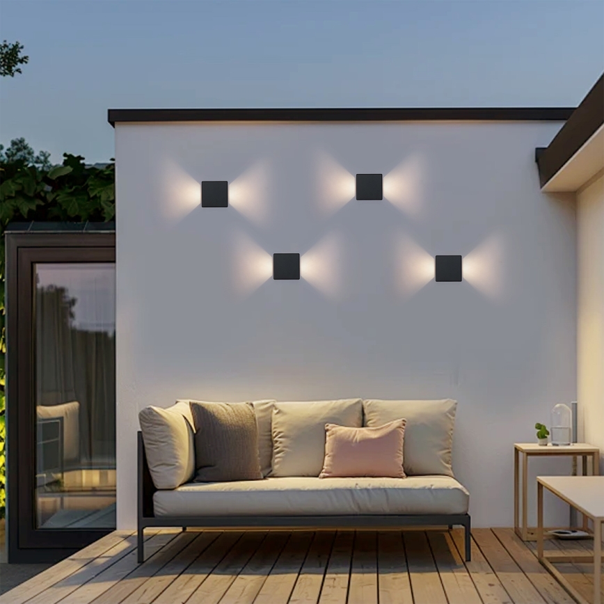 Brilagi - LED Outdoor Wall Light DOUBLERAY LED/6W/230V, Black, IP54