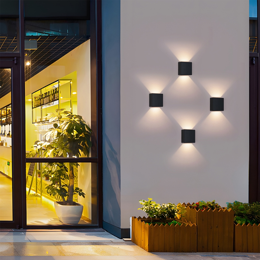 Brilagi - LED Outdoor Wall Light DOUBLERAY LED/6W/230V, Black, IP54