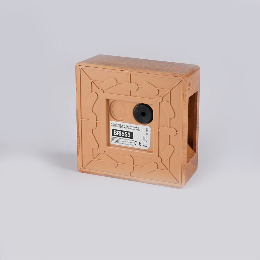 Brilagi - LED Outdoor Wall Light DOUBLERAY LED/6W/230V wood-effect finish IP54