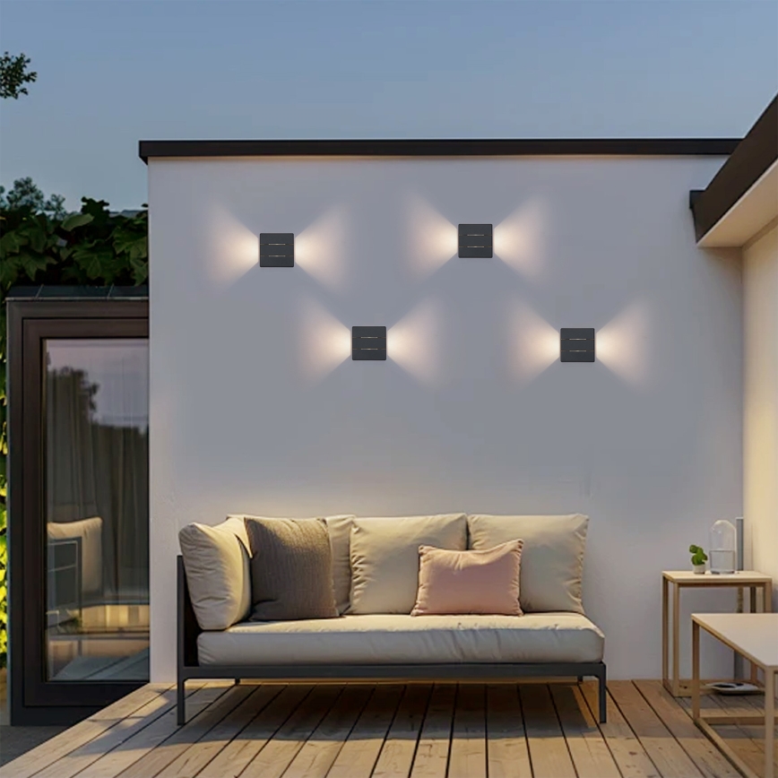 Brilagi -LED Outdoor wall light DOUBLERAY LINE LED/6W/230V anthracite IP54