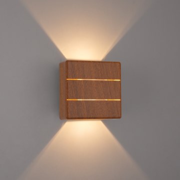 Brilagi - LED Outdoor Wall Light DOUBLERAY LINE LED/6W/230V, wood finish, IP54