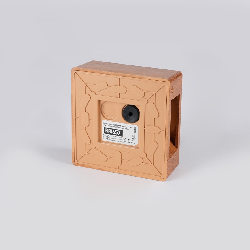 Brilagi - LED Outdoor Wall Light DOUBLERAY LINE LED/6W/230V, wood finish, IP54