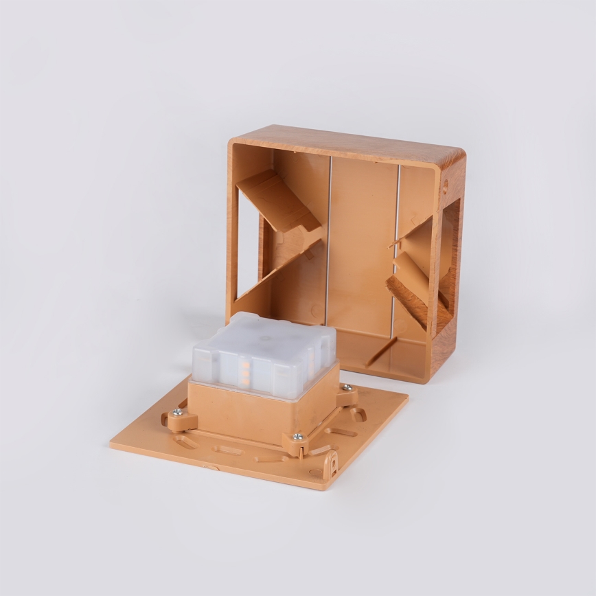 Brilagi - LED Outdoor Wall Light DOUBLERAY LINE LED/6W/230V, wood finish, IP54