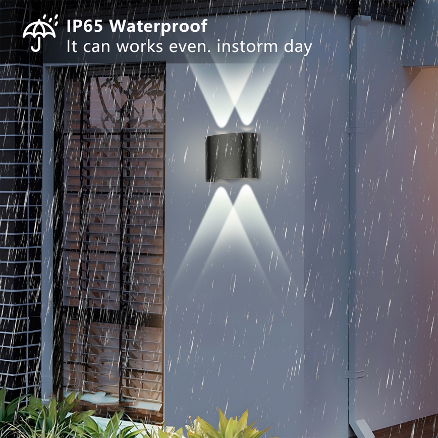 Brilagi - LED Outdoor Wall Light FLAREBOX LED/4W/230V Black IP65