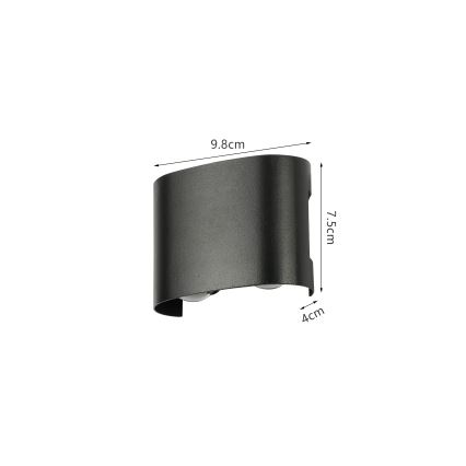 Brilagi - LED Outdoor Wall Light FLAREBOX LED/4W/230V Black IP65