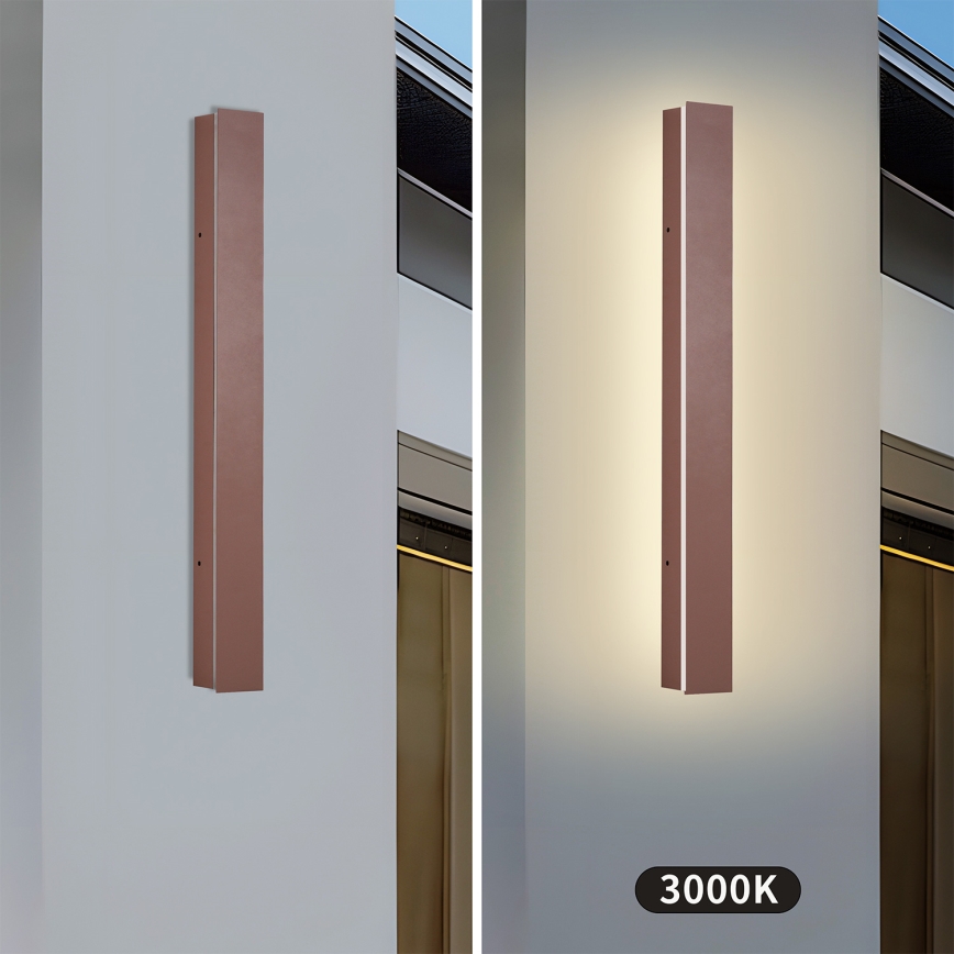 Brilagi - LINEAR LED Outdoor Wall Light LED/12W/230V 3000K IP65 50 cm brown CRI 90