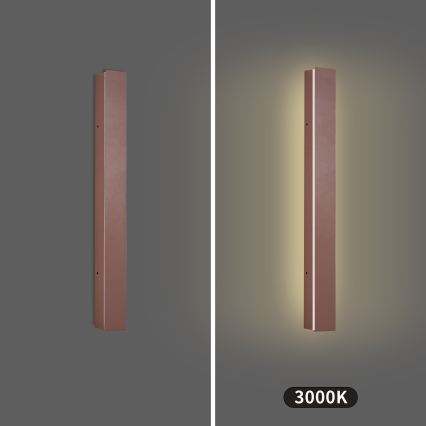 Brilagi - LINEAR LED Outdoor Wall Light LED/12W/230V 3000K IP65 50 cm brown CRI 90