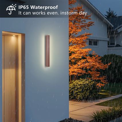 Brilagi - LINEAR LED Outdoor Wall Light LED/12W/230V 3000K IP65 50 cm brown CRI 90