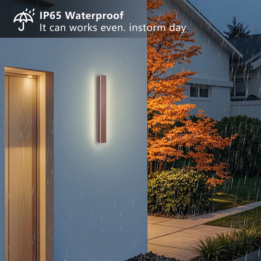 Brilagi - LINEAR LED Outdoor Wall Light LED/12W/230V 3000K IP65 50 cm brown CRI 90