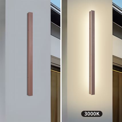 Brilagi - LED Outdoor Wall Light LINEAR LED/22W/230V 3000K IP65 100 cm Brown CRI 90