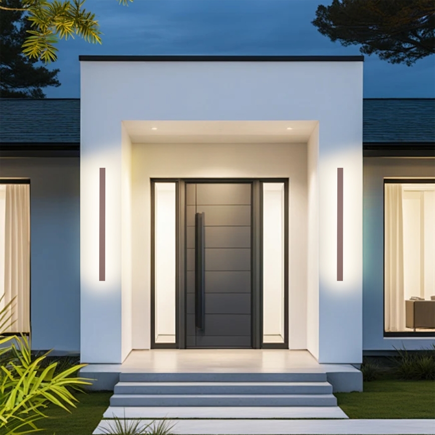 Brilagi - LED Outdoor Wall Light LINEAR LED/22W/230V 3000K IP65 100 cm Brown CRI 90